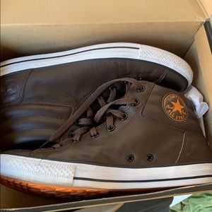 Converse brown leather
